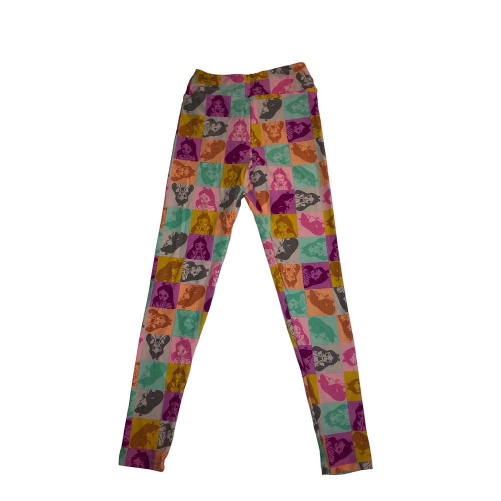 LuLaRoe Disney Alice in Wonderland Pink and Purple Leggings
